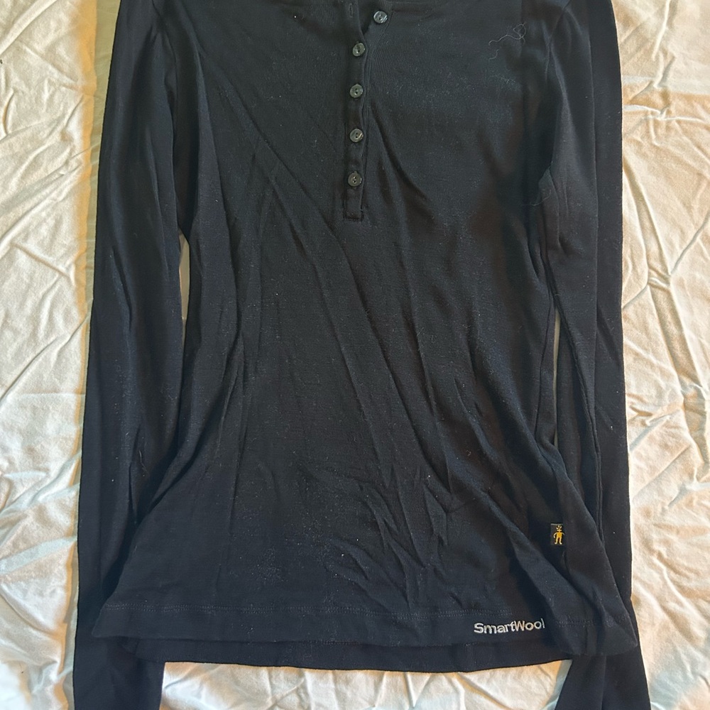 Smartwool Black Buttoned Top
